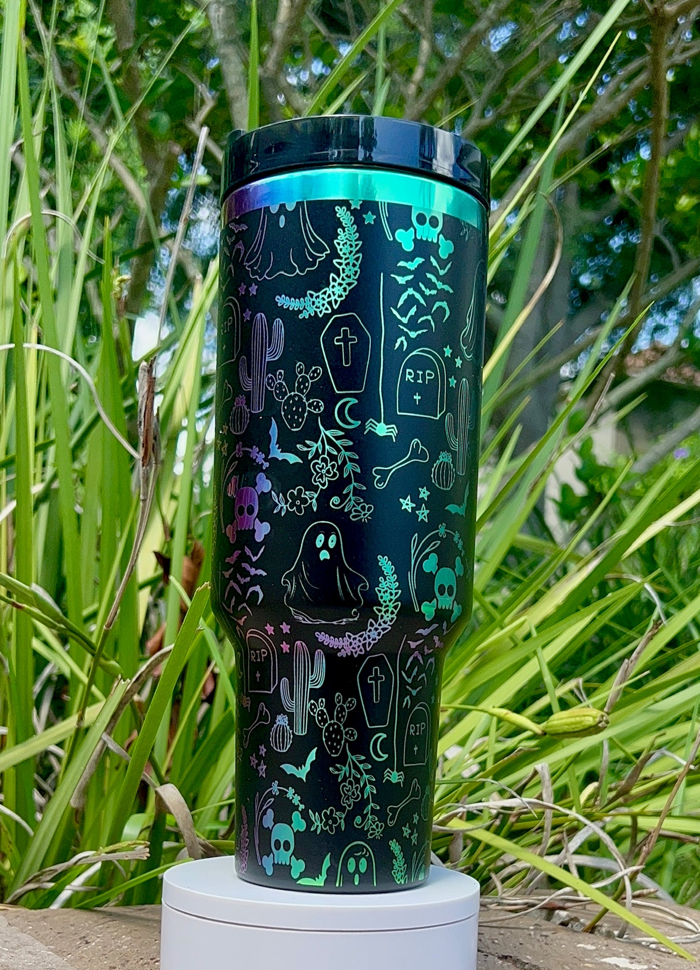 Holographic Halloween Tumbler