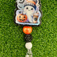 Cute Ghost Pumpkin Coffee Badge Reel