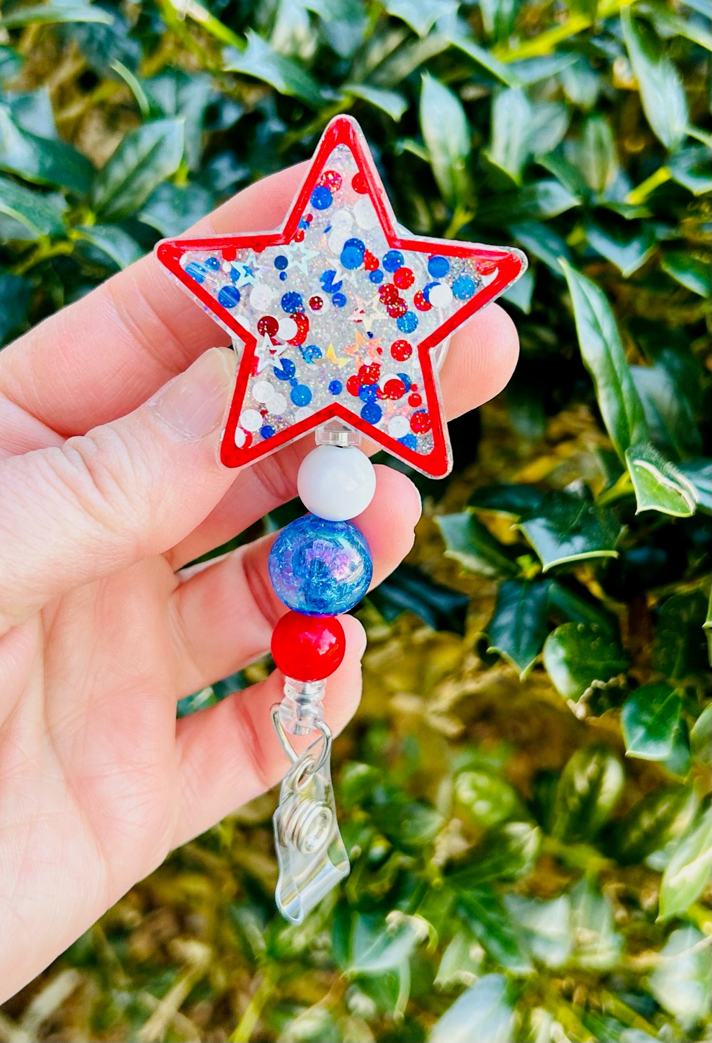 Patriotic Star Shaped Badge Reel