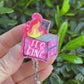 Hot Pink Glitter Dumpster on Fire Badge Reel