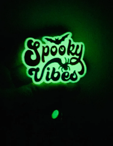 Glow in the Dark Spooky Vibes Badge Reel