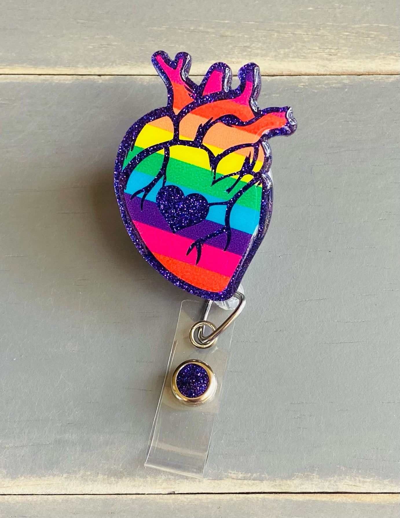 Pride Anatomical Heart Badge Reel