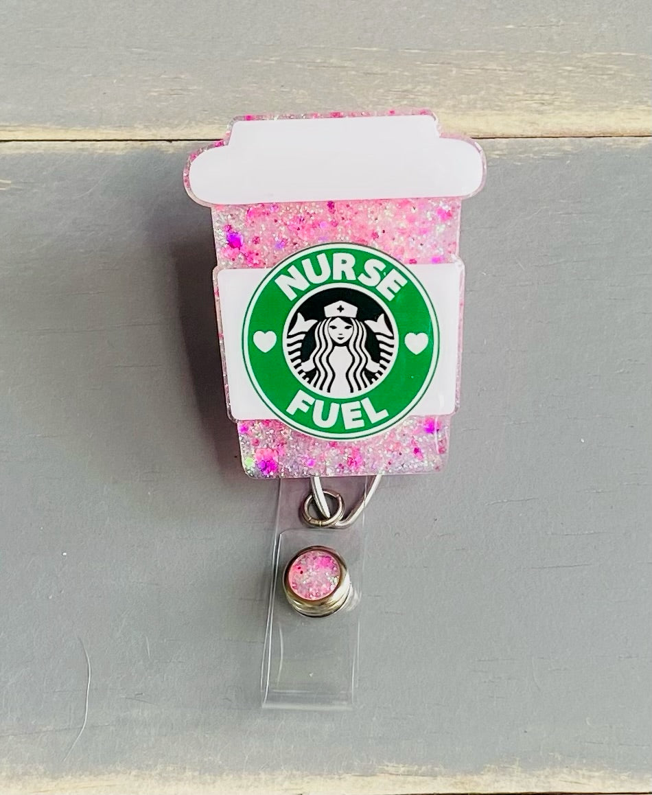 Pink Drink Nurse Fuel Badge Reel