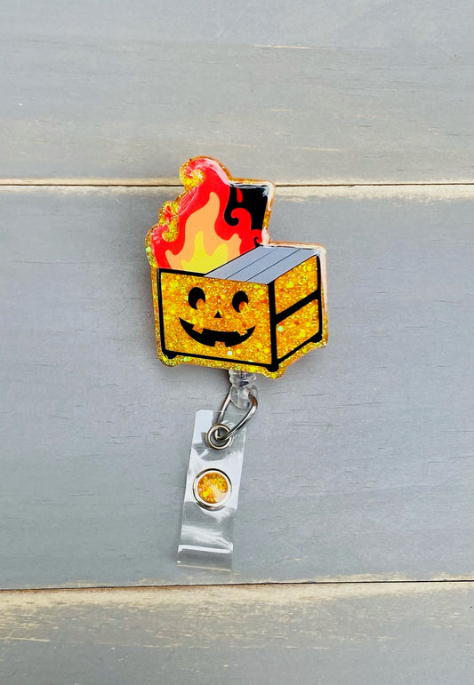 Halloween Pumpkin Dumpster Fire Badge Reel