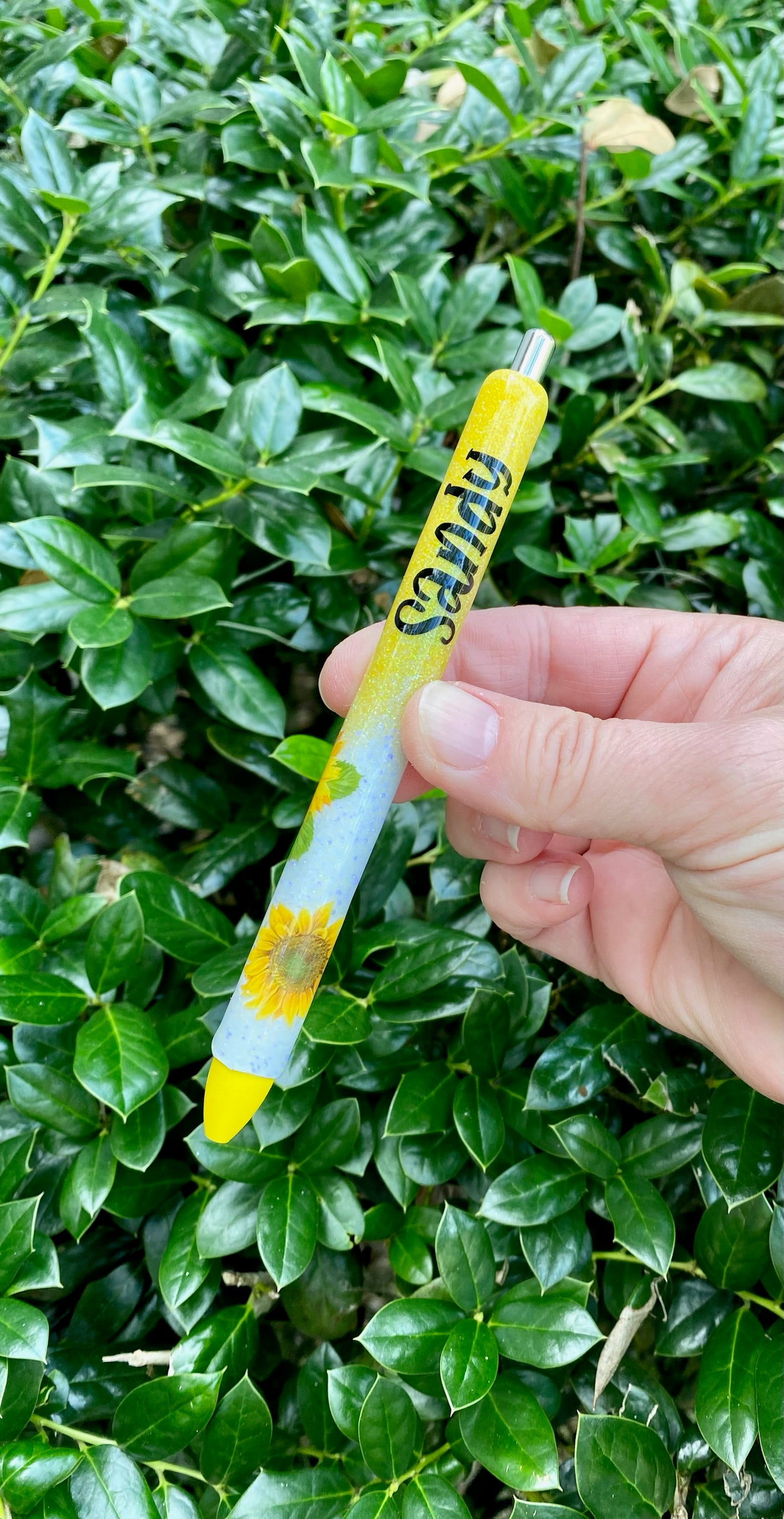 Sunflower Glitter Refillable Pen